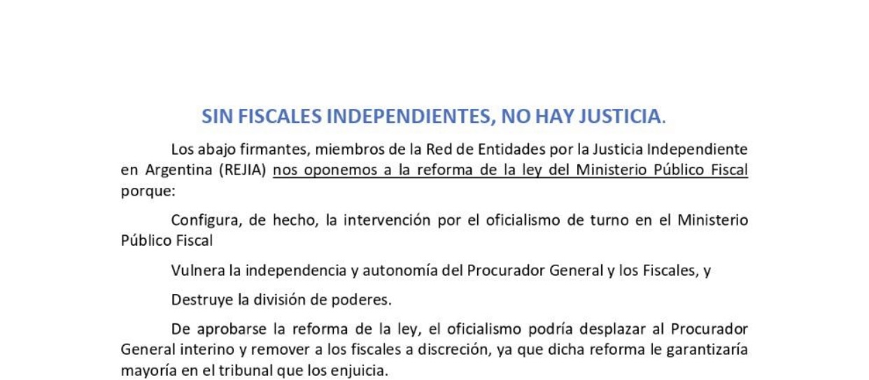 Sin Fiscales independientes, no hay Justicia