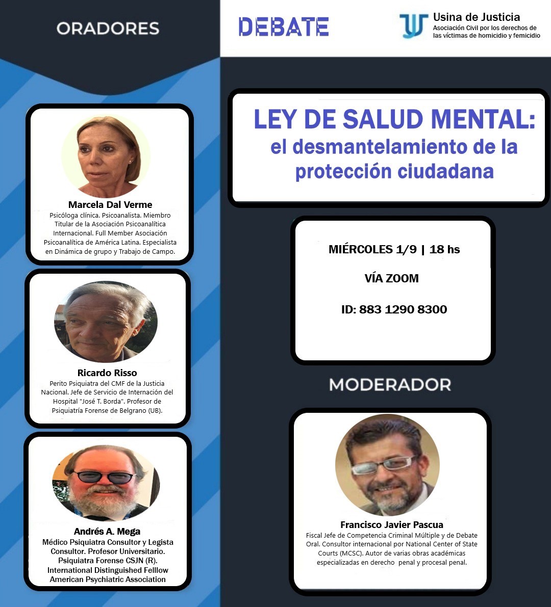 Ciclo Usina debate: Usina de Justicia realiza charlas-debate sobre temas de actualidad. En esta oportunidad, los invitamos a debatir sobre la salud mental en Argentina.