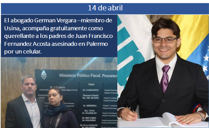 El abogado German Vergara, miembro de Usina de Justicia, acompaña gratuitamente como querellante a los padres de Juan Francisco Fernández Acosta asesinado en Palermo por un celular.