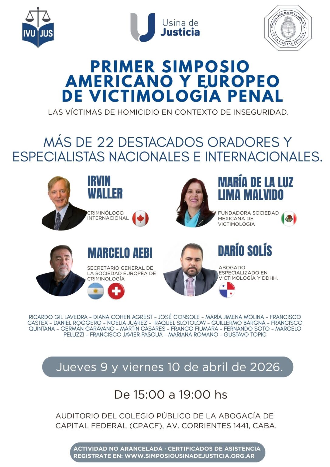 Primer Simposio Americano y Europeo de Victimología Penal: Inscripciones Abiertas